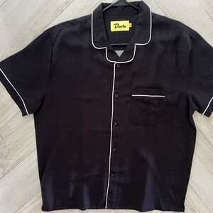 Duvin Design Co Poolside Retro Button Up Shirt in Black